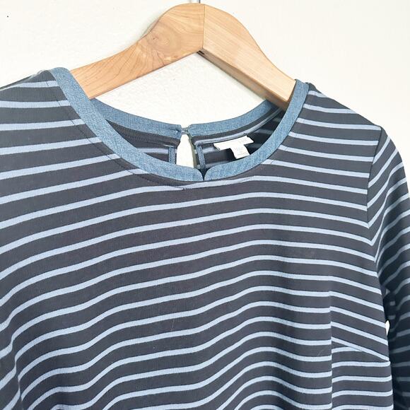 J. Jill Women's Navy Blue Striped Chambray Denim Dress women’s Plus Size 1X - Picture 6 of 13